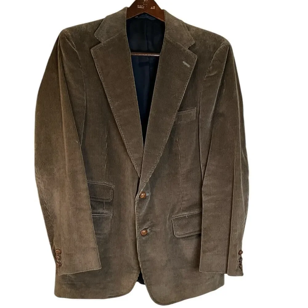 Vintage Mens Nordstrom Clours By AJ Corduroy Blazer Academic Brown Size 40